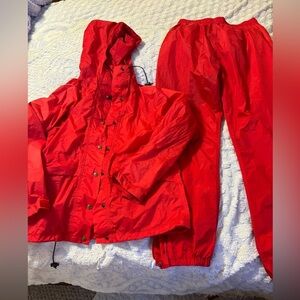 Vintage 1970s-80s L.L. Bean Freeport ME Windbreaker Warm Up Suit Women’s M-L Red